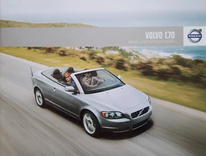 2010 VOLVO C70 CONVERTIBLE car sales brochure price list & specs from the UK - Picture 1 of 11