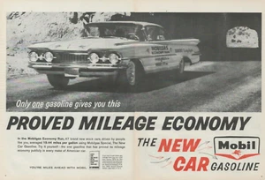 1959 Mobil Gasoline Proved Mileage Economy Run LA CA to KC MO 2 Page Print Ad - Picture 1 of 3
