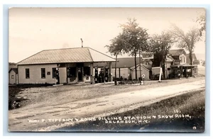 Tiffany & Sons Filling Gas Station SOCONY Standard Oil Delanson NY RPPC G4 - Bild 1 von 2
