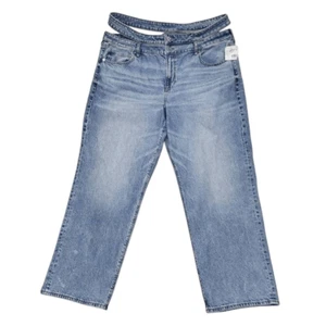 American Eagle Strigid Jeans Women's Sz 20 Super High-Rise Baggy Straight Leg - Picture 1 of 11