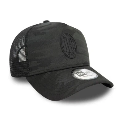 AC Milan New Era Black "Tonal Camo" Snapback Trucker Hat Officially Licensed - Image 1 of 4