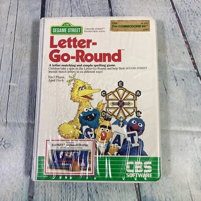 Vintage 1984 Commodore 64 Software Letter Go Round Complete Sesame Street w Case - Image 1 of 4