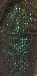 Hunter Green Pleated Glitz Sequin Mesh Fabric By The Yard - Picture 1 of 1