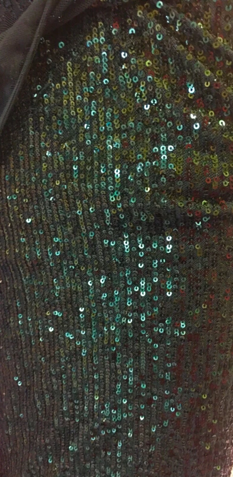 Hunter Green Pleated Glitz Sequin Mesh Fabric By The Yard - Image 1 of 1