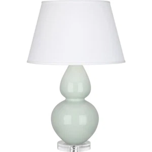 Robert Abbey Double Gourd 1 Light Table Lamp, Celadon/Lucite Base, Pearl - A791X - Picture 1 of 1