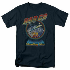 Bad Company Shooting Star T Shirt Licensed Rock Band Merchandise Tee Navy Blue - Picture 1 of 2