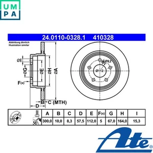 2x BRAKE DISC 24.0110-0328.1 FOR MERCEDES-BENZ C-CLASS/T-Model E-CLASS 2.5L 6cyl - Picture 1 of 7