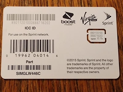 Sprint Sim Card SIMGLW446C Nano-Sim, Brand New and Unused, Boost Virgin Mobile - Image 1 of 4