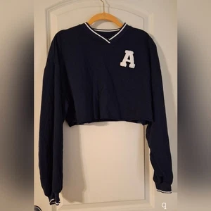 Cropped H&M Damen Sweatshirt Croptop Gr. S Academia Schule Freizeit Baggy Landhaus - Bild 1 von 8