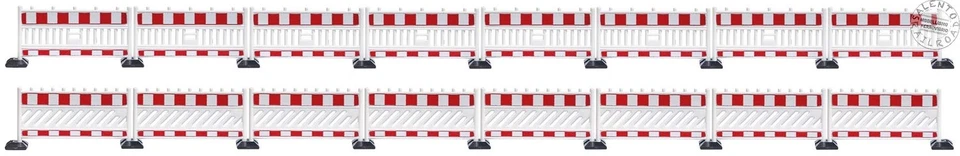 Busch 1013 - 1:87 H0 - White And Red Safety Barriers - Image 1 of 1