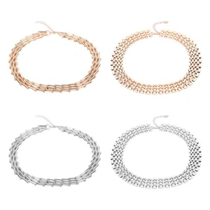 Alloy Exaggerated Cuban Chunky Chain Hollow Steampunk Choker Summer - Picture 1 of 16