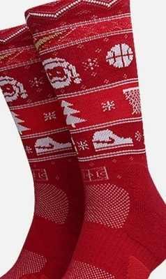 Calcetines de baloncesto Nike Elite Crew Navidad talla grande hombre talla 8-12 WMN 10-13 Foto 1 de 4
