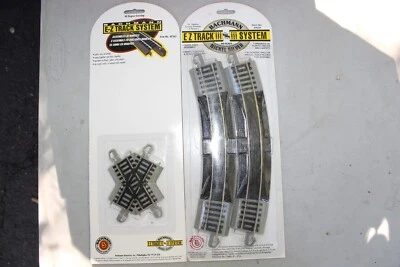 Bachmann HO E-Z Track #44529 18" Rerailers 44542 60 Crossing Nickel Silver/Grey) - Image 1 of 3