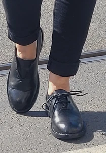 Zapato Rebecca White Y27-3 negro black cuero auténtico mujer zapatos bajos - Imagen 1 de 10