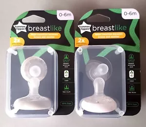 2 Pack Tommee Tippee Breast Like Soothers 0-6 Months  2 x 2 Orthodontic Soothers - Picture 1 of 2