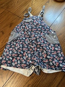 vtg amy byer girls 10 flower shortalls overalls USA - Picture 1 of 3