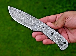 CUSTOM MADE HAND FORGED DAMASCUS STEEL BLADE BLANK HUNTING KNIFE FULL TANG 2854 - Picture 1 of 4