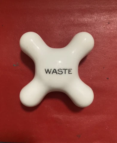 Vintage Ceramic Waste Faucet Handle OR Paperweight With An Attitude. Great Gift Cover