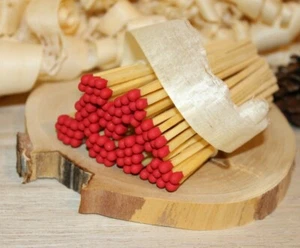 3,6" red tipped party weddings crafts candle jar refill matches. 100pcs - Picture 1 of 12