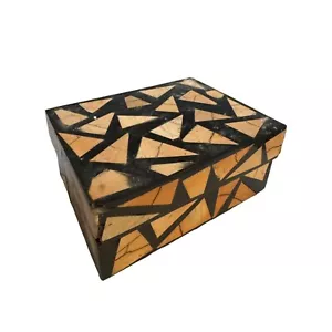 Vintage Art Deco Bambus Inlay Schmuckbox - Bild 1 von 12