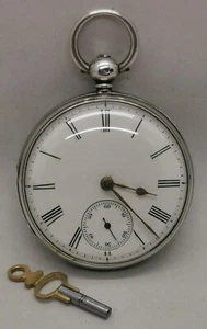 Vintage 1858 John Hammon Victorian Solid Sterling Silver 52mm Gents Pocket Watch - Picture 1 of 20