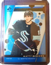 2022-23 SP Authentic Future Watch Limited Blue /399 Matty Beniers Seattle Kraken