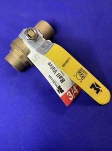 Válvula de bola de soldadura de puerto completo de latón de 3/4" 107-844 MUELLER 600WOG 150 WSP - Imagen 1 de 2