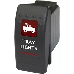 TRAY LIGHTS 525R Rocker Switch 12V ON-OFF red marine boat waterproof - Imagen 1 de 1
