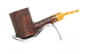 PFEIFE SAVINELLI HONIG 311 KS 6mm POKER HALBGEBOGEN WURZEL RUSTIKAL + PFEIFENPFLEGE - Bild 1 von 8