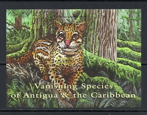 R4912 Antigua 2001 Fauna Ozellot BLATT POSTFRISCH - Bild 1 von 1
