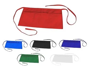 6 NEUE KELLNERIN KELLNER TAILLE HALBE LATZSCHÜRZEN STRAPAZIERFÄHIG 3 TASCHEN BARISTA - Bild 1 von 11