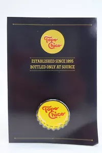 Topo Chico Mineral Water Bottle Cap Enamel 1" Pin Advertisement Collectible - Picture 1 of 4