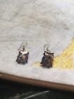 Gold Plated And Enamel Owl Earrings