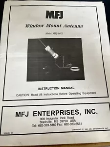 MFJ-1622 window mount Antenna manual - Picture 1 of 3