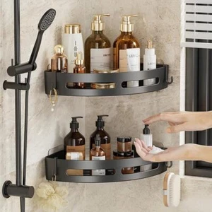 Carrito de ducha adhesivo para baño estante sin taladro champú y organizador de almacenamiento de toallas - Imagen 1 de 10