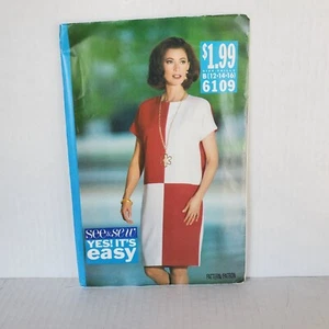 Vintage Butterick See & Sew Pattern 6109 Misses- Mid Knee Dress - Uncut - Picture 1 of 2