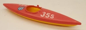 Barco kayak de juguete vintage Fisher Price Adventure People rojo/amarillo de plástico 9" de largo - Imagen 1 de 3