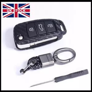 Cover chiave flip telecomando fibra di carbonio per custodia Audi fob guscio di protezione pelle s58ck - Foto 1 di 6
