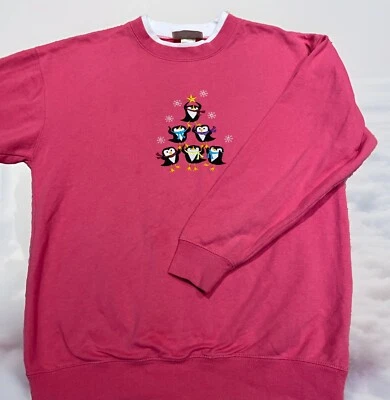 Sudadera De Colección M&C Ropa Deportiva Bordada Para Mujer M Rosa Pingüinos Nieve Abuela Foto 1 de 4