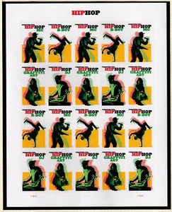 2020 Hip Hop music graffiti rap dance Sc 5483a MNH 4 different pane of 20 - Picture 1 of 1