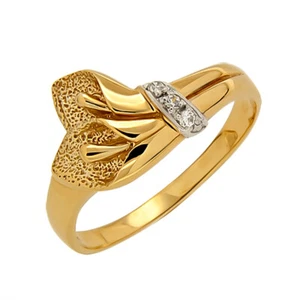 Blumenring Ring Calla Damenring aus 333er Gelbgold mit Zirkonia - Bild 1 von 2
