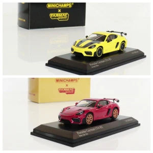 MINICHAMPS x Tarmac Works 1:64 Cayman GT4 RS Yellow /red limited1200 Diecast Car - Picture 1 of 12