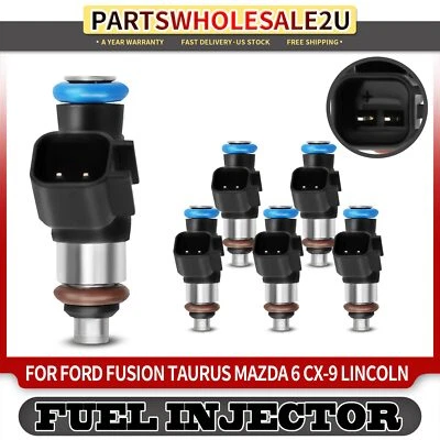 Juego de 6 inyectores de combustible para Ford Fusion Taurus Lincoln MKT Mazda 6 CX-9 Sable Foto 1 de 4