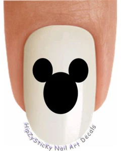 Nail Art 630 IMAGE Orejas de Mickey Mouse Negro Deslizamiento de Agua Calcomanías de Uñas Transferencias - Imagen 1 de 3