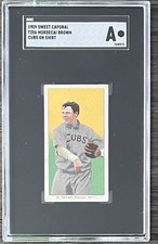 T206 1909-1911 Mordecai Brown Cubs on shirt Sweet Caporal SGC Authentic