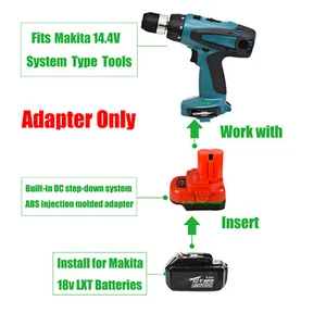 1x Adattatore Uso per Makita 18v LXT 1830B Tipo Batteria a per Makita 14,4V Utensili - Foto 1 di 6