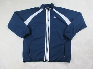 Adidas Jacke Herren mittelblau weiß Full Zip Spell Out Streifen Freizeit* - Bild 1 von 10