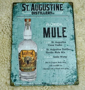 St Augustine Advertising Sign Florida Distillery FL Mule Recipe Vodka Spirits - Picture 1 of 6