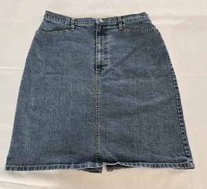 Gloria Vanderbilt Women's Size 14 Medium Wash Denim Knee Length Skirt - Picture 1 of 7