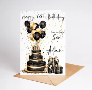 Personalised Birthday Card for Son Grandson Nephew 16th 18th 21st 30th - Picture 1 of 3